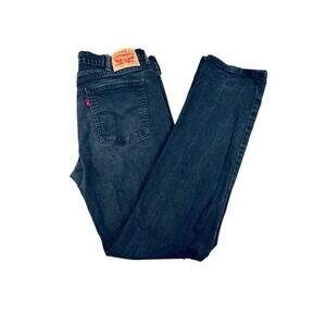 Levi's 514 Jeans Mens‎ 38X36 Black Pants Straight Fit Denim Cowboy Dark Wash